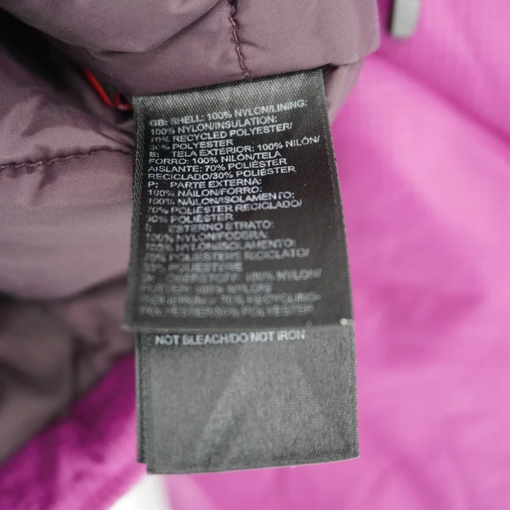 The North Face Women's Purple Quilted Puffer Jacket Full Zip Small FLAW Gorpcore